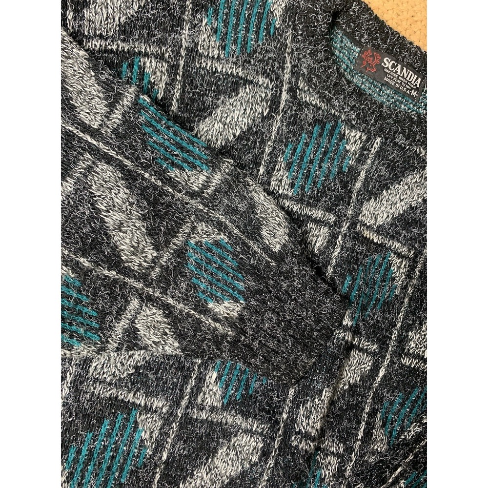 Mens M Scandia 90s Crew Neck Pullover Sweater‎ Window Payne  Grandpa USA Vintage - Picture 2 of 7